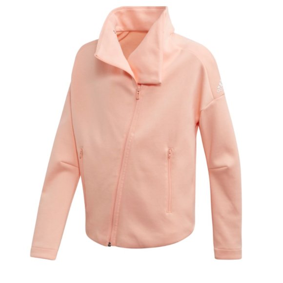 adidas Track Jacket Youth Girls Medium Slim Fit Glow Pink